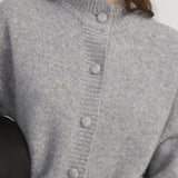 FRAME - The Cashmere Fleck Cardi -- Silver
