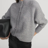 FRAME - The Cashmere Fleck Cardi -- Silver