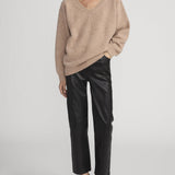 FRAME - Leather Le Sleek Straight -- Black