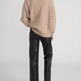 FRAME - Leather Le Sleek Straight -- Black