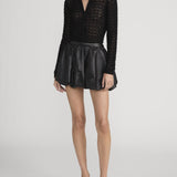 FRAME - The Leather Bubble Skirt -- Black
