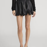 FRAME - The Leather Bubble Skirt -- Black