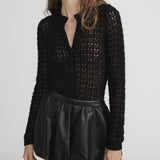FRAME - The Open Knit Cardi -- Black