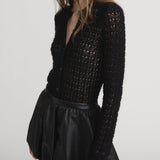 FRAME - The Open Knit Cardi -- Black