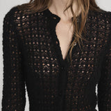 FRAME - The Open Knit Cardi -- Black