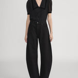 FRAME - The Velvet Trim Sailor Blouse -- Black