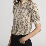 FRAME - The Snake Gillian Top -- Camel Multi