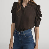 FRAME - The Gillian Top -- Americano Multi