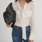FRAME - Polka Dot Modern Tie Blouse -- Ecru Multi