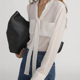 FRAME - Polka Dot Modern Tie Blouse -- Ecru Multi