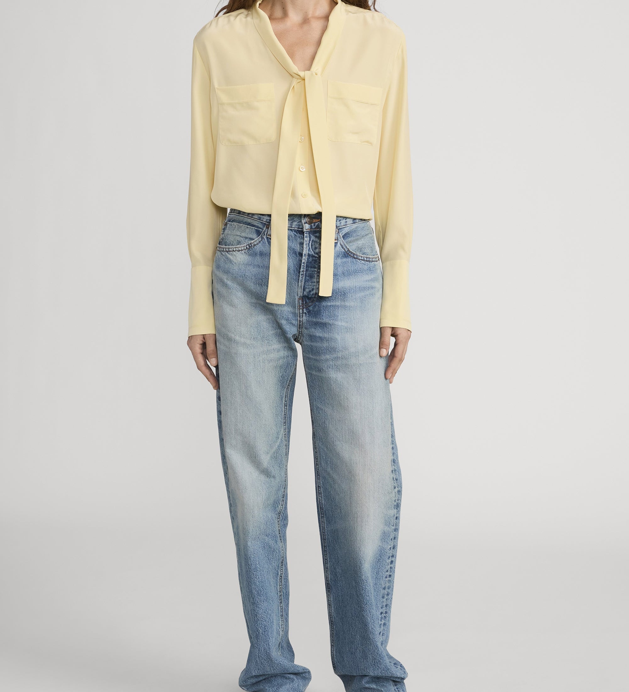 FRAME - The Silk Modern Tie Blouse