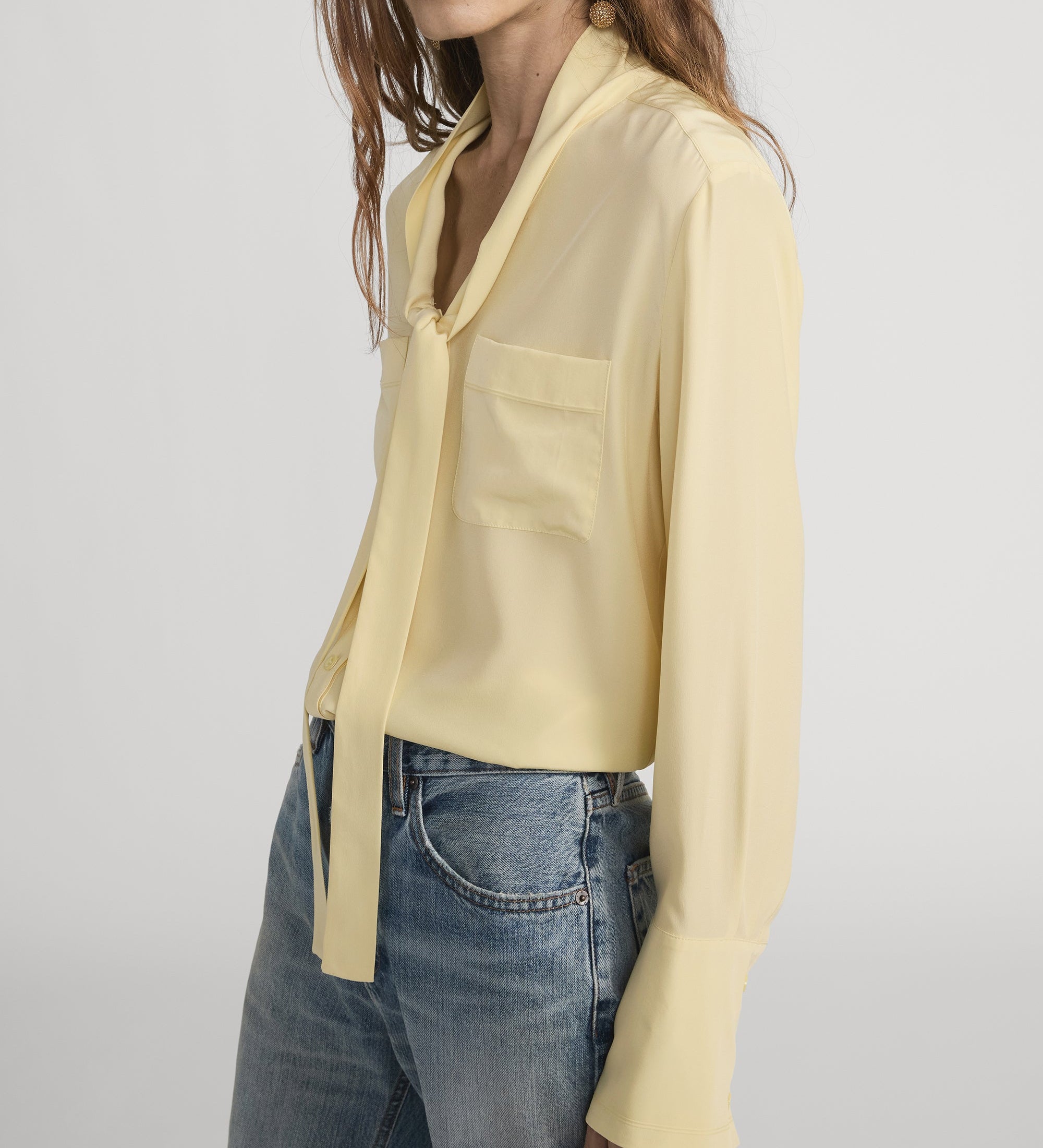 FRAME - The Silk Modern Tie Blouse