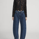 FRAME - The Lace Blouse -- Black