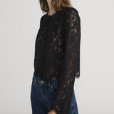 FRAME - The Lace Blouse -- Black