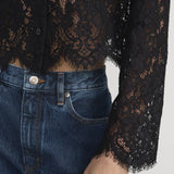 FRAME - The Lace Blouse -- Black