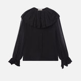 FRAME - The Tiered Statement Blouse -- Black