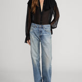 FRAME - The Tiered Statement Blouse -- Black