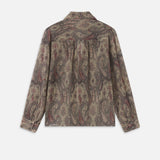 FRAME - The Paisley Silk Tie Blouse -- Ecru Multi