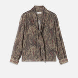 FRAME - The Paisley Silk Tie Blouse