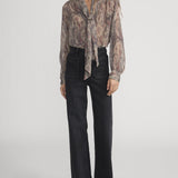 FRAME - The Paisley Silk Tie Blouse