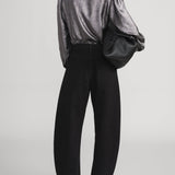 FRAME - The Shiny Staple Blouse -- Gunmetal