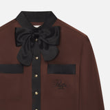 FRAME - Ritz Feminine Silk Blouse -- Chocolate Brown