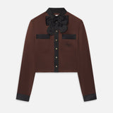 FRAME - Ritz Feminine Silk Blouse -- Chocolate Brown