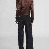 FRAME - Ritz Feminine Silk Blouse -- Chocolate Brown
