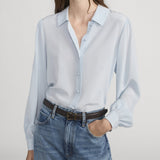 FRAME - The Silk Staple Blouse -- Sky Blue