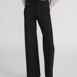FRAME - The Slim Palazzo Trouser -- Black