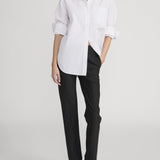 FRAME - The Sleek Trouser -- Black Pinstripe