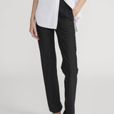 FRAME - The Sleek Trouser -- Black Pinstripe