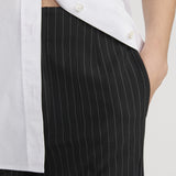 FRAME - The Sleek Trouser -- Black Pinstripe