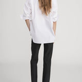FRAME - The Sleek Trouser -- Black Pinstripe