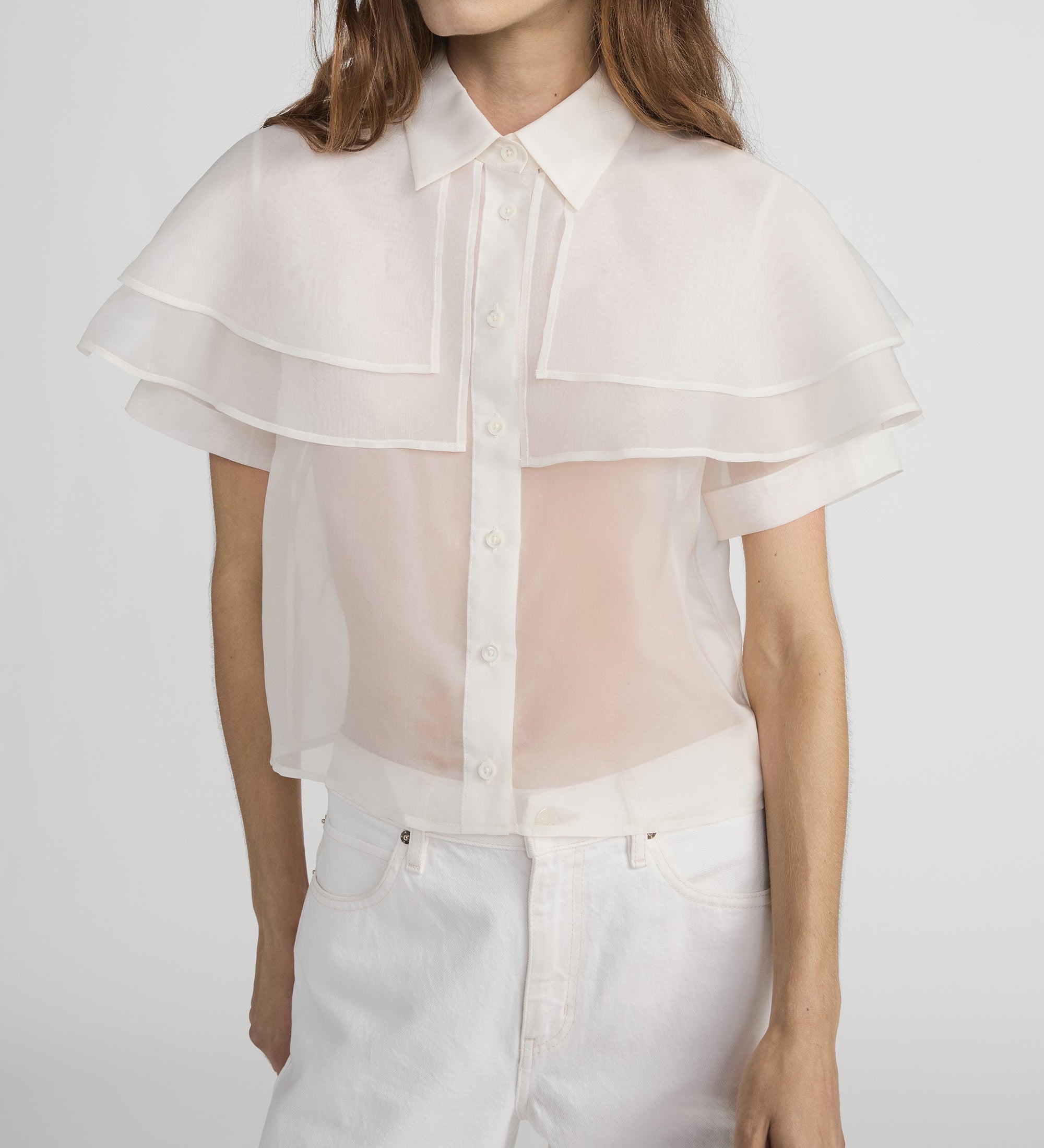 FRAME - The Organza Cape Top