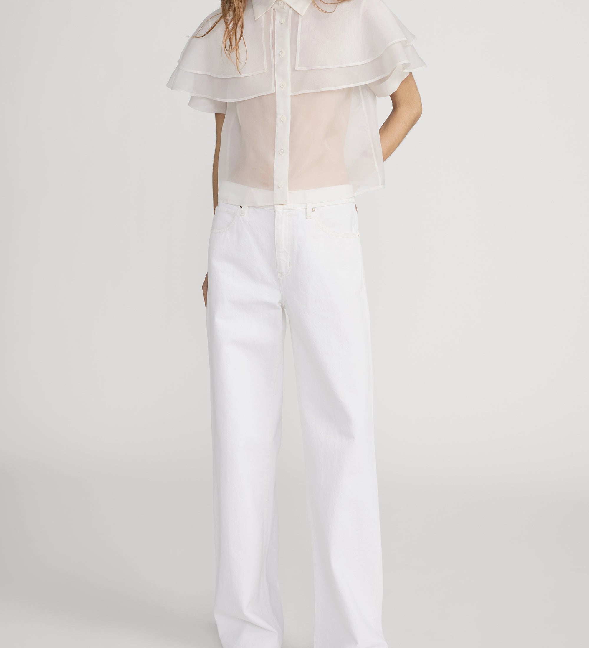 FRAME - The Organza Cape Top