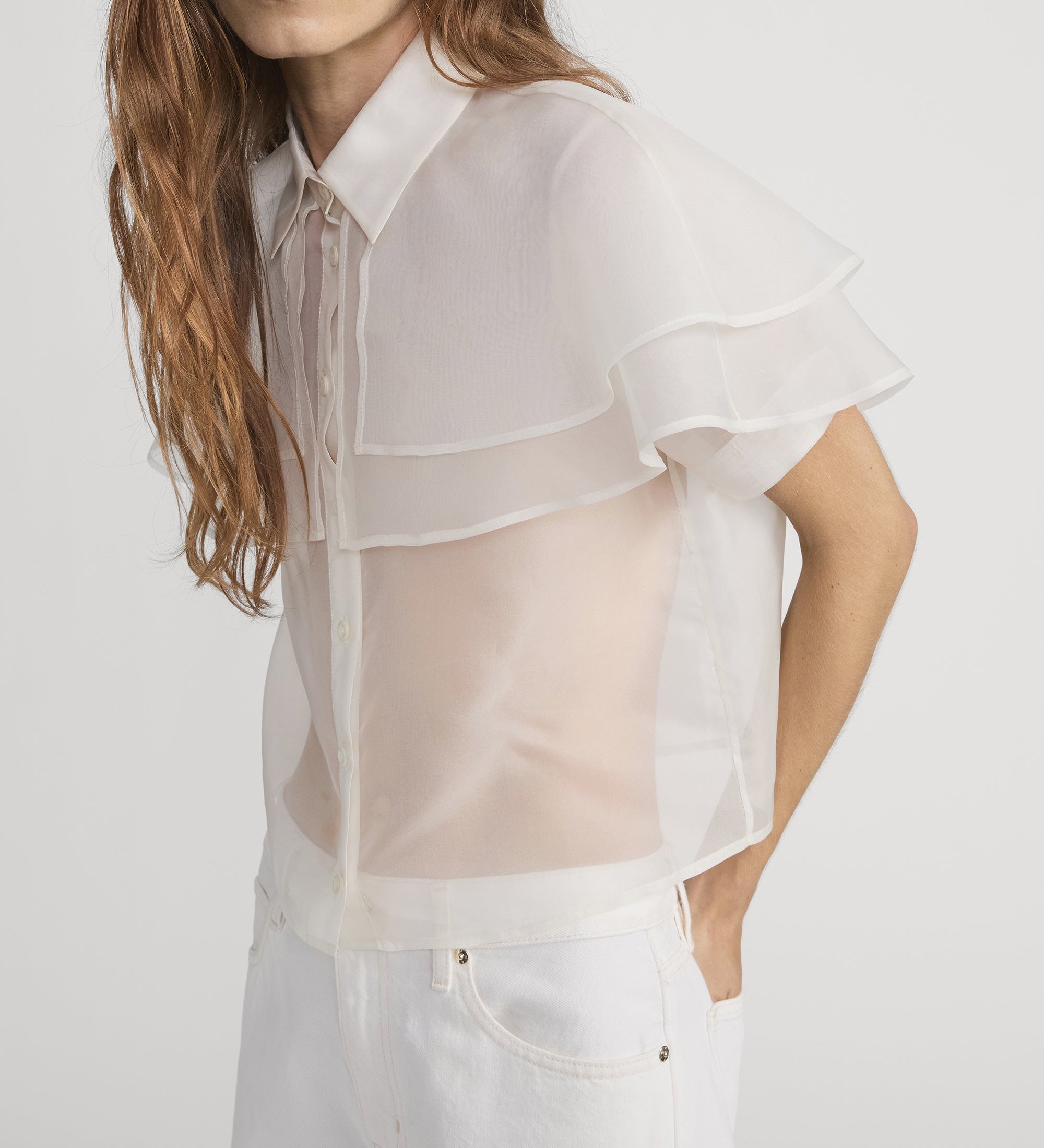 FRAME - The Organza Cape Top