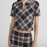 FRAME - The Checkmate Top -- Navy Multi