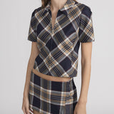 FRAME - The Checkmate Top -- Navy Multi