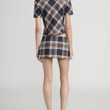 FRAME - The Checkmate Skirt -- Navy Multi