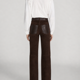 FRAME - The Suede And Leather Slim Palazzo Modernist Pocket
