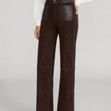 FRAME - The Suede And Leather Slim Palazzo Modernist Pocket
