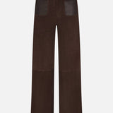 FRAME - The Suede And Leather Slim Palazzo Modernist Pocket