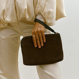 Metier - Wristlet Clutch Nubuck Chocolate with Elvis Cacao