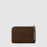 Metier - Wristlet Clutch Nubuck Chocolate with Elvis Cacao
