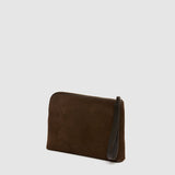 Metier - Wristlet Clutch Nubuck Chocolate with Elvis Cacao