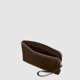 Metier - Wristlet Clutch Nubuck Chocolate with Elvis Cacao