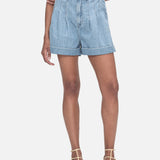 FRAME - Pleated Wide Cuff Short -- Rhythm