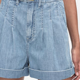 FRAME - Pleated Wide Cuff Short -- Rhythm