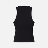 FRAME - Rib Scoop Neck Tank -- Black